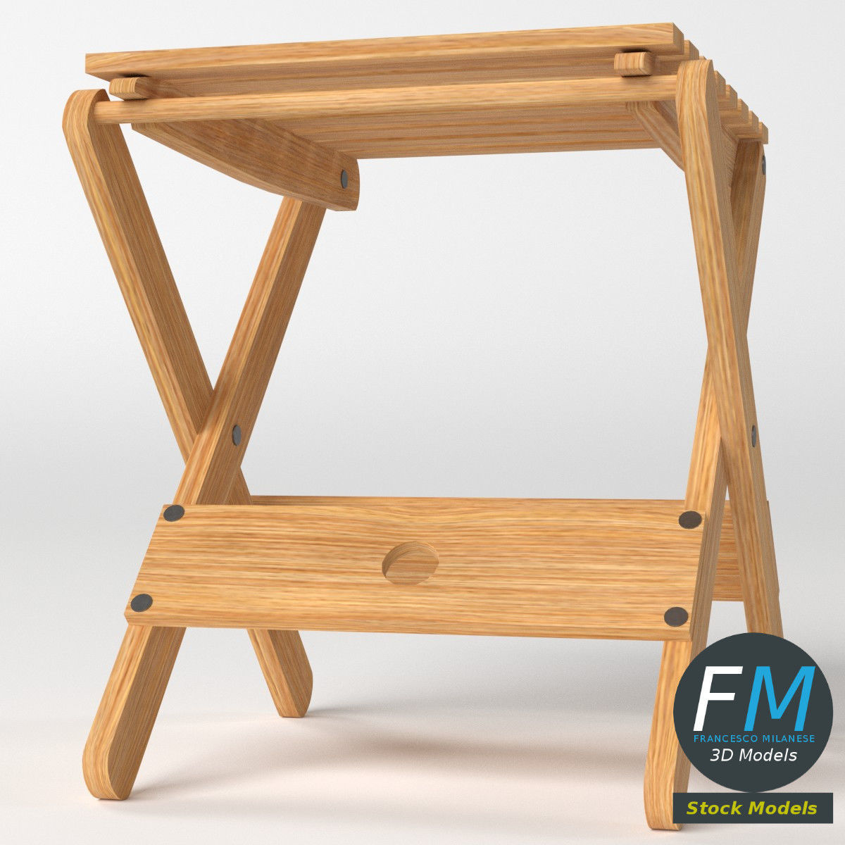 Folding stool 2 3D model_5