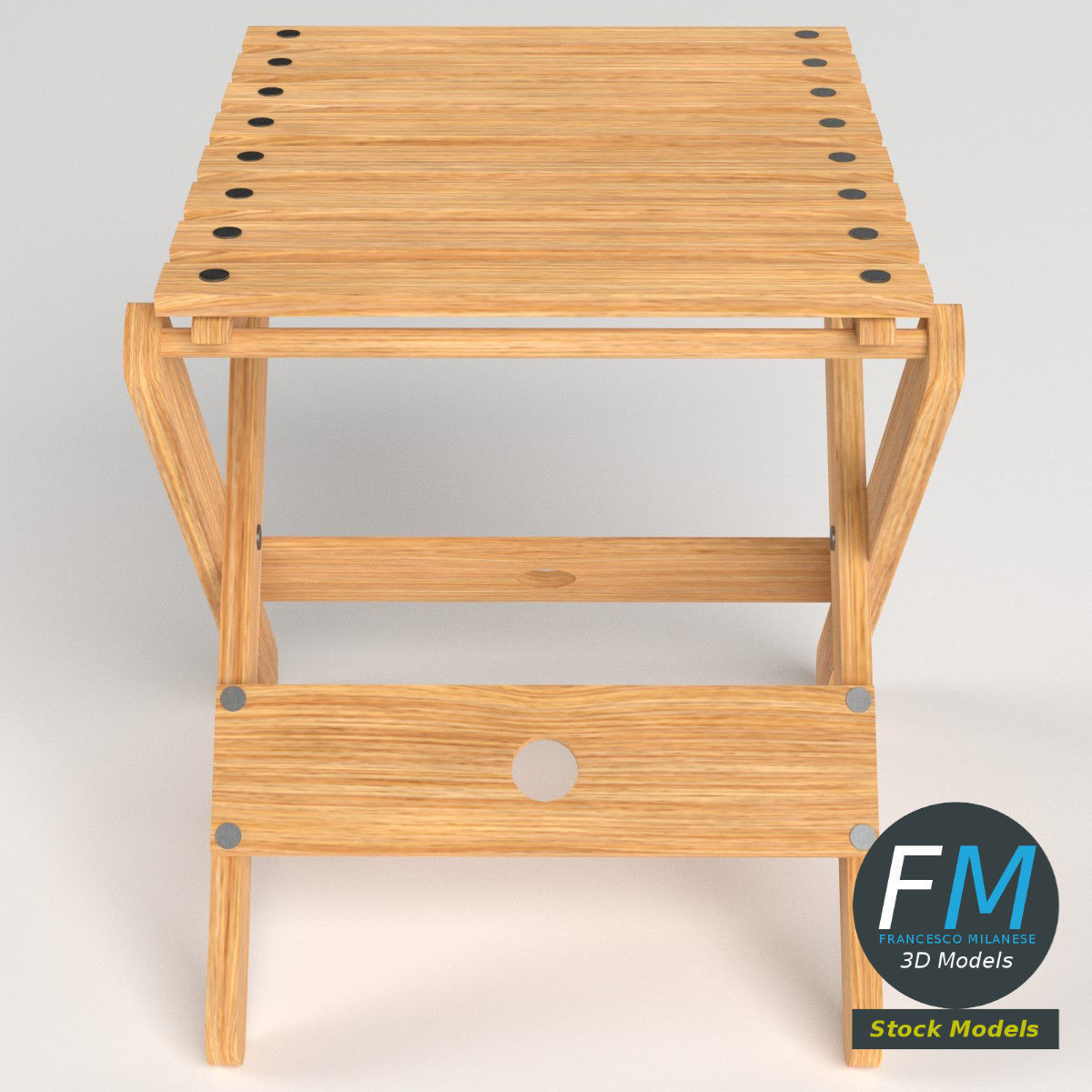 Folding stool 2 3D model_2