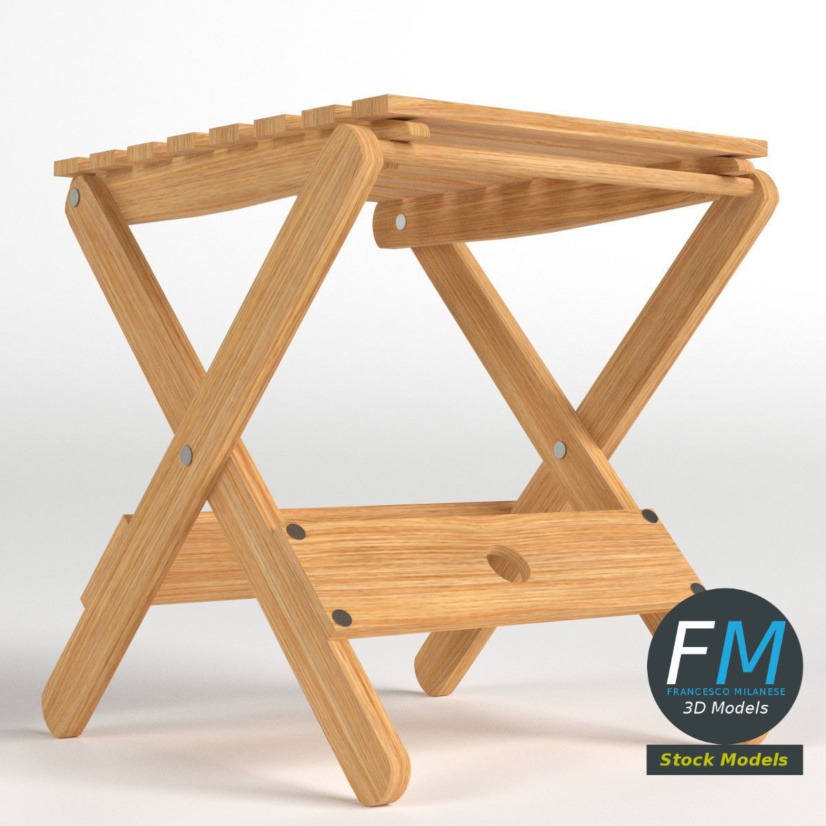 Folding stool 2 3D model_3