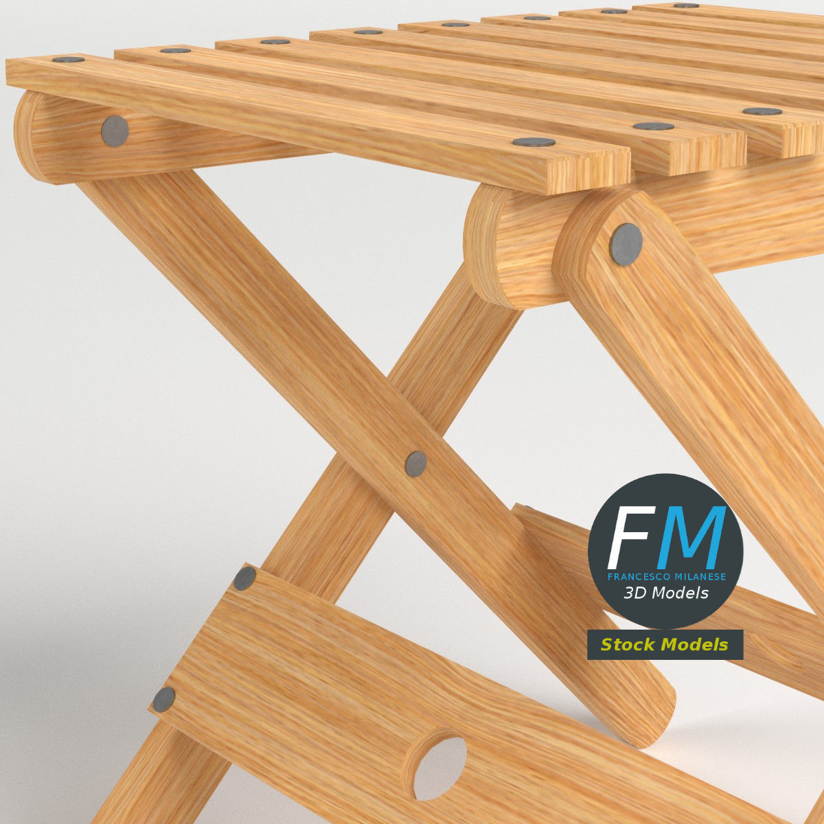 Folding stool 2 3D model_4