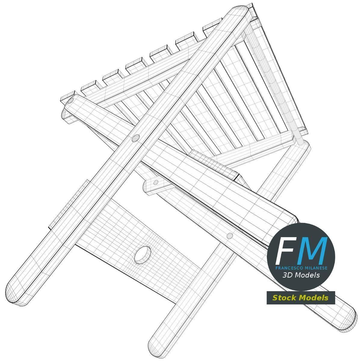 Folding stool 2 3D model_8