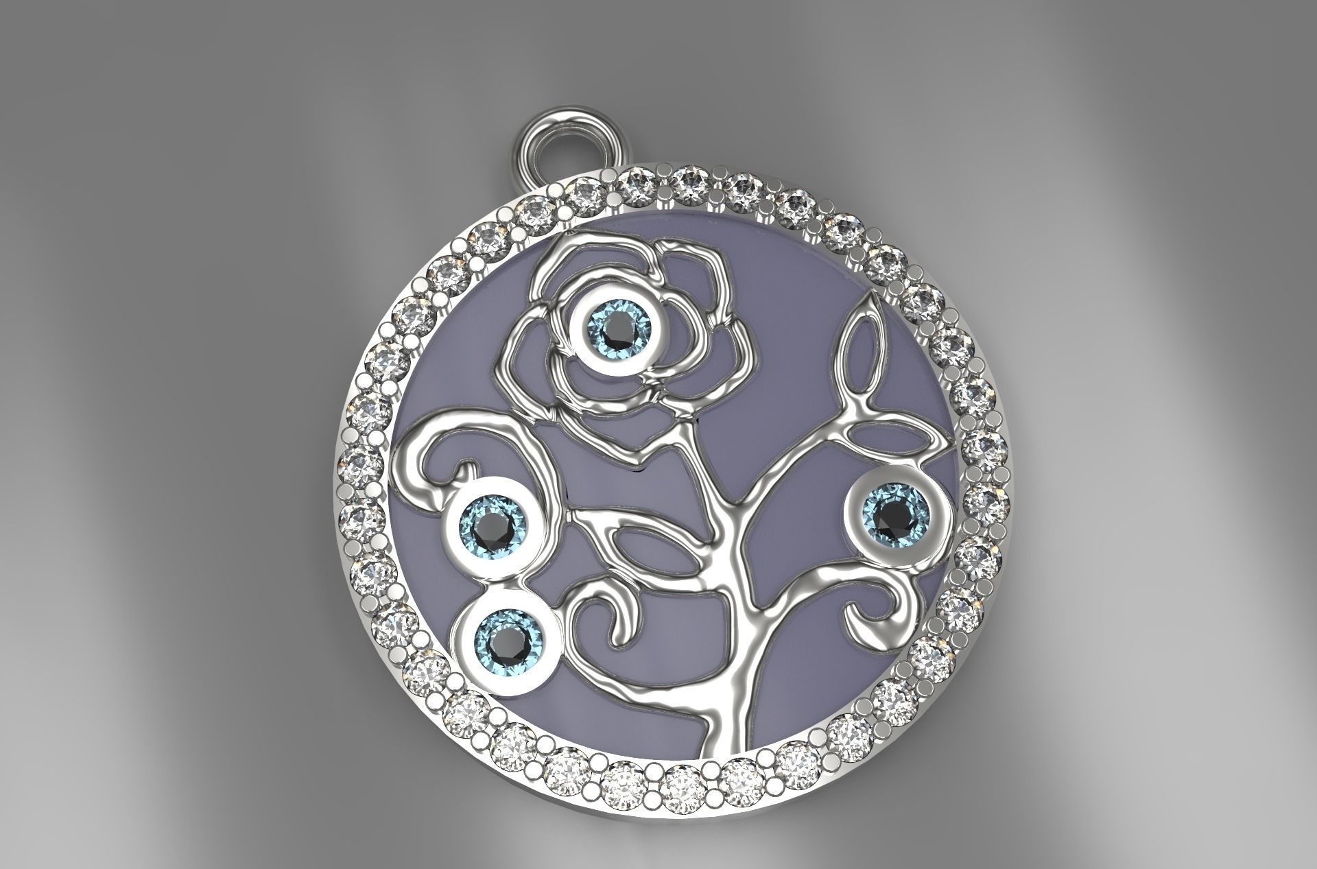 Pendant Rose  3D print model_1