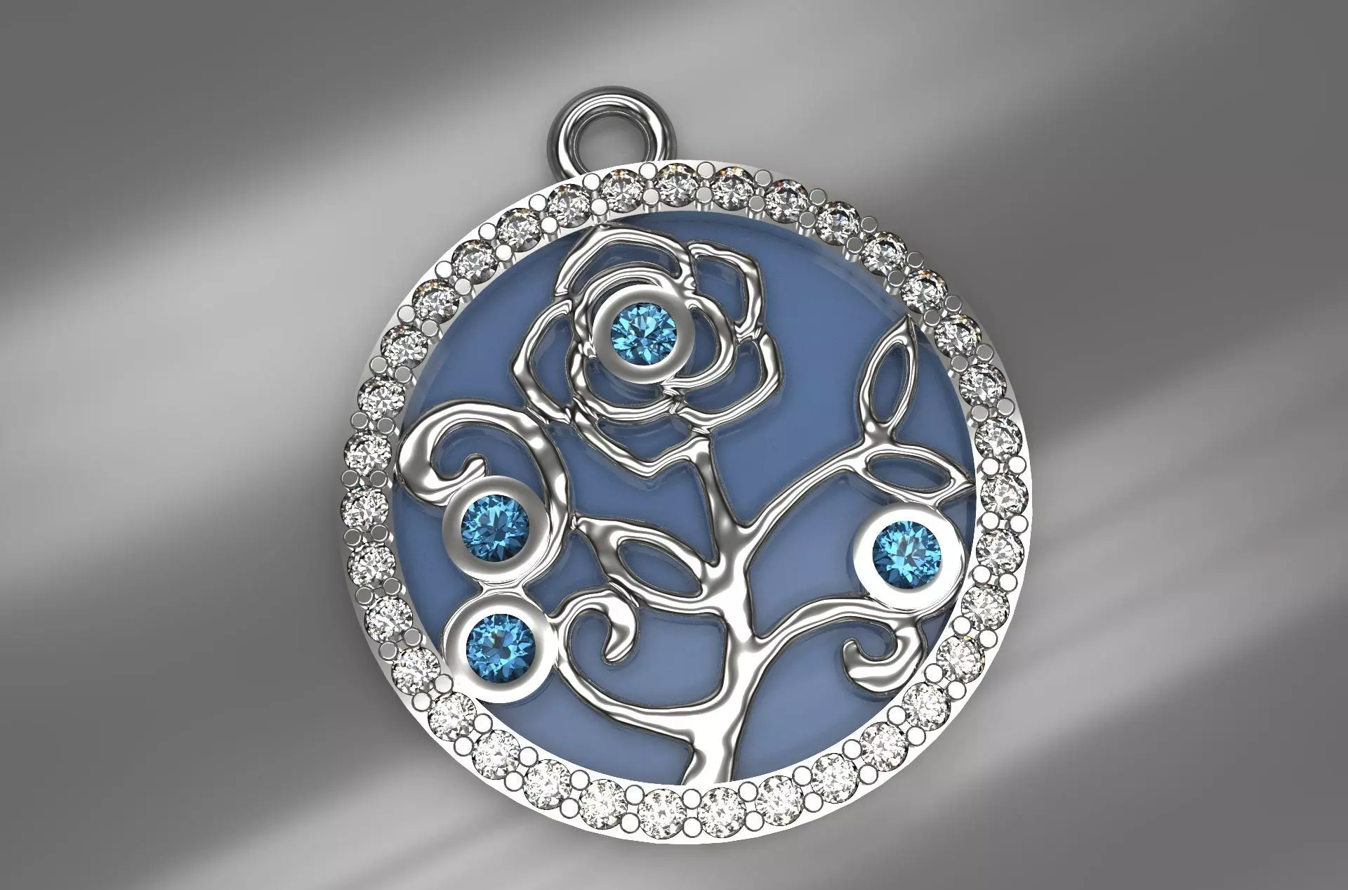 Pendant Rose  3D print model_0