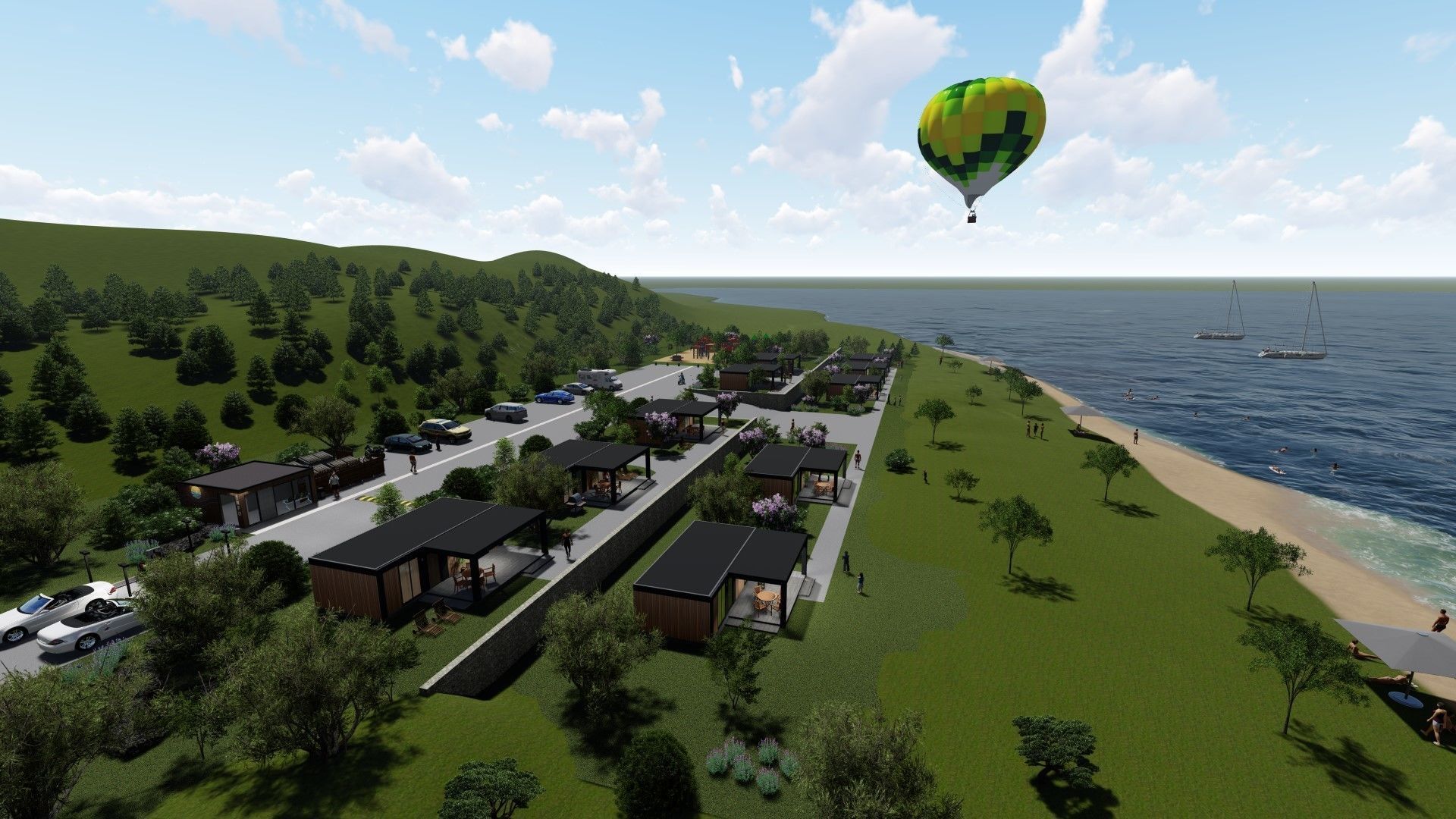 modern mobile home tiny house vacation house on 40m2 3D model_21