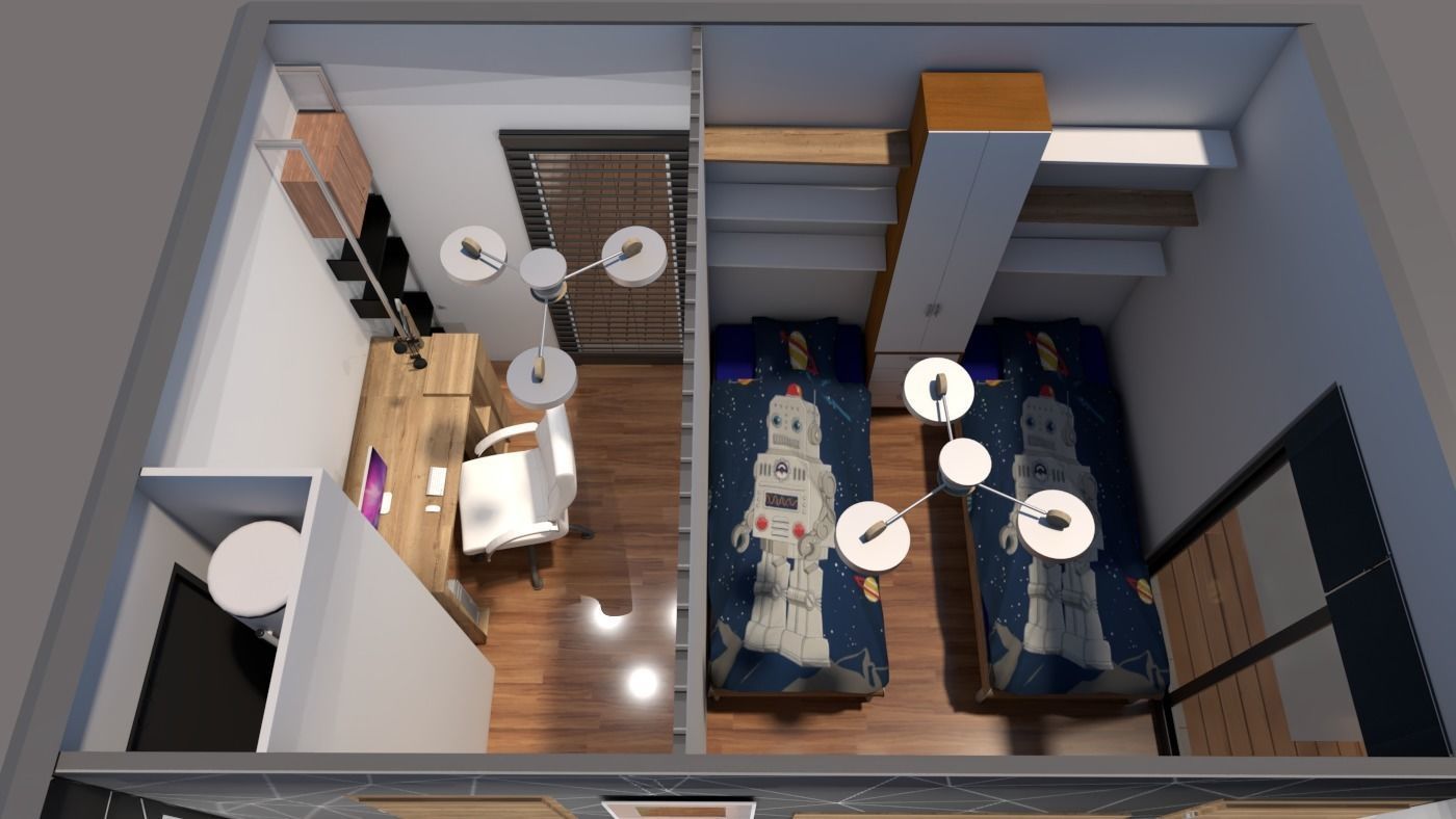 modern mobile home tiny house vacation house on 40m2 3D model_34