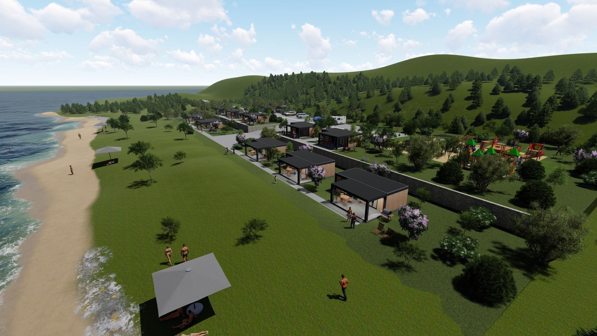 modern mobile home tiny house vacation house on 40m2 3D model_23
