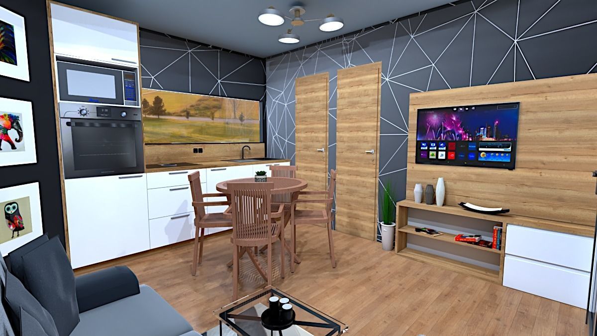modern mobile home tiny house vacation house on 40m2 3D model_32