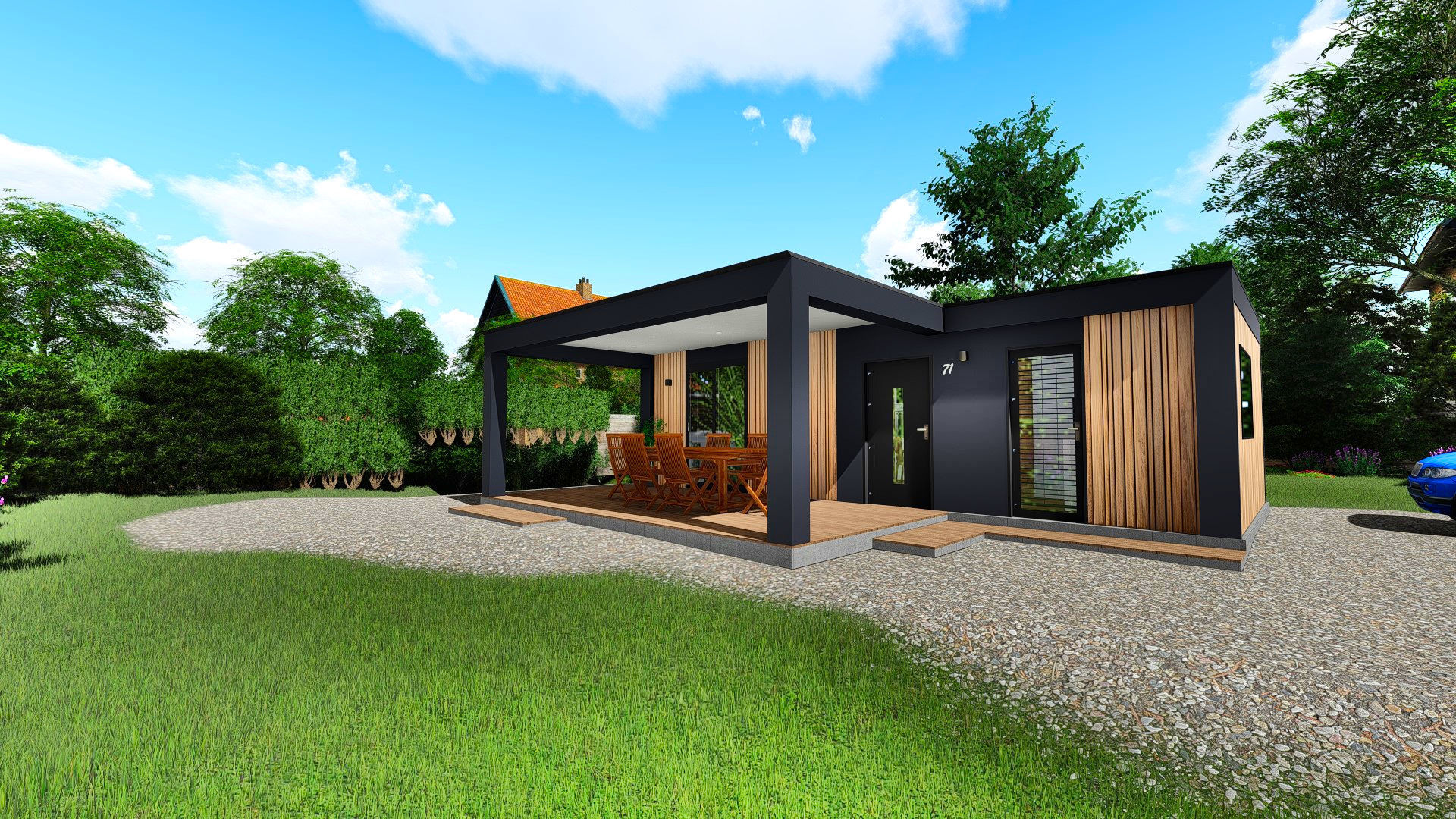 modern mobile home tiny house vacation house on 40m2 3D model_22