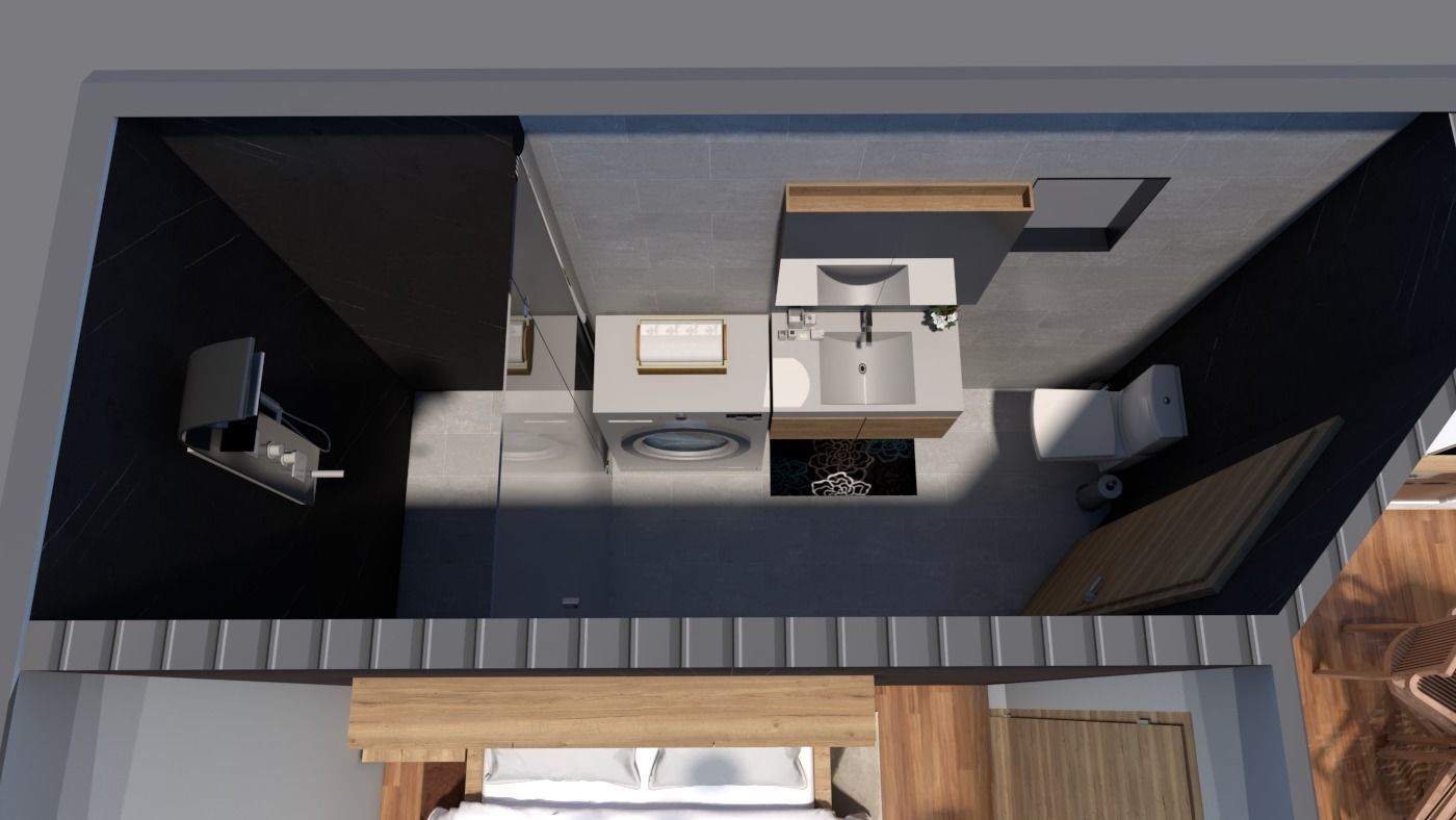 modern mobile home tiny house vacation house on 40m2 3D model_10