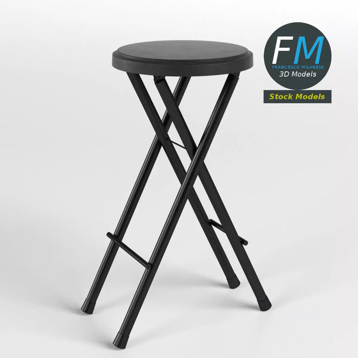 Folding stool 3 3D model_0