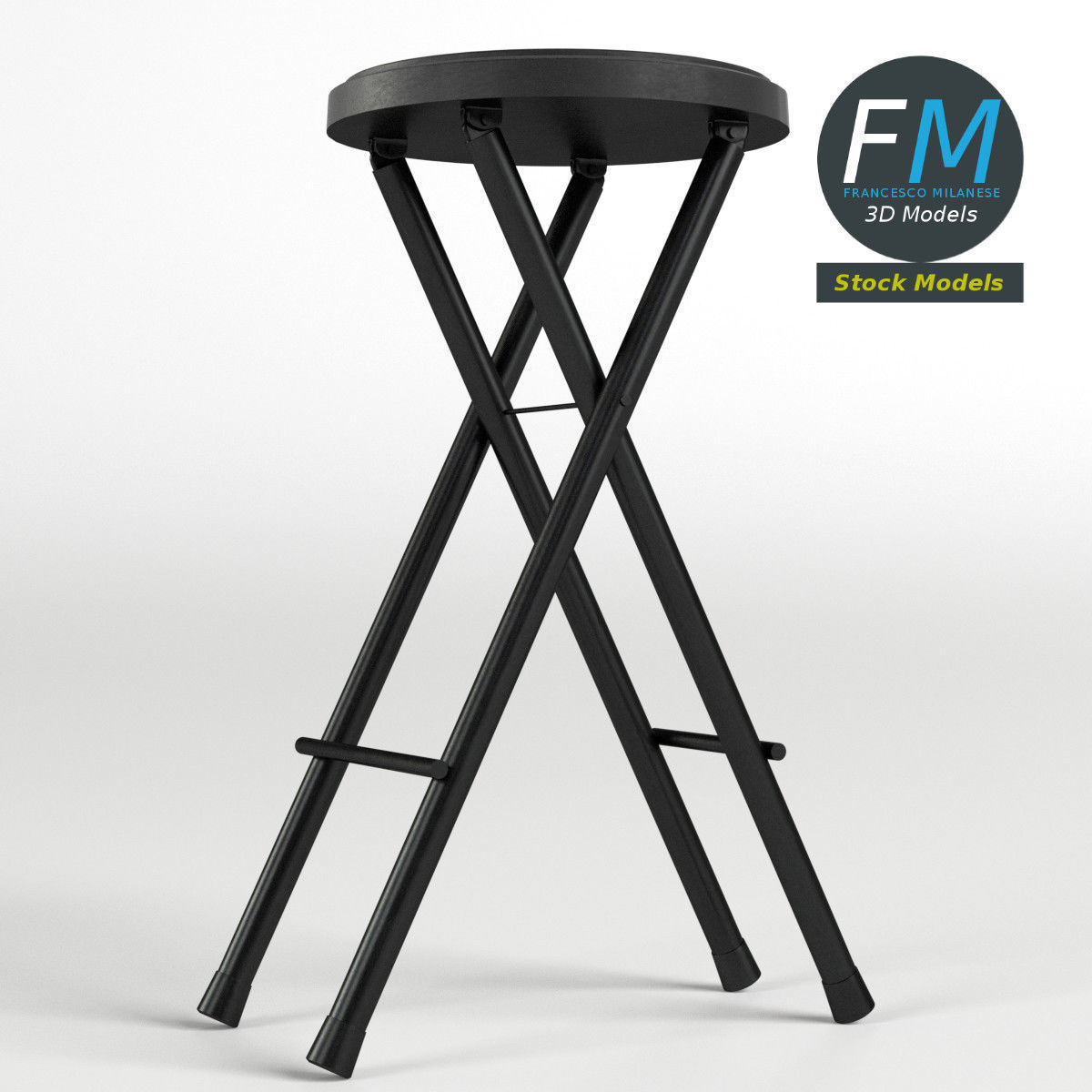Folding stool 3 3D model_3