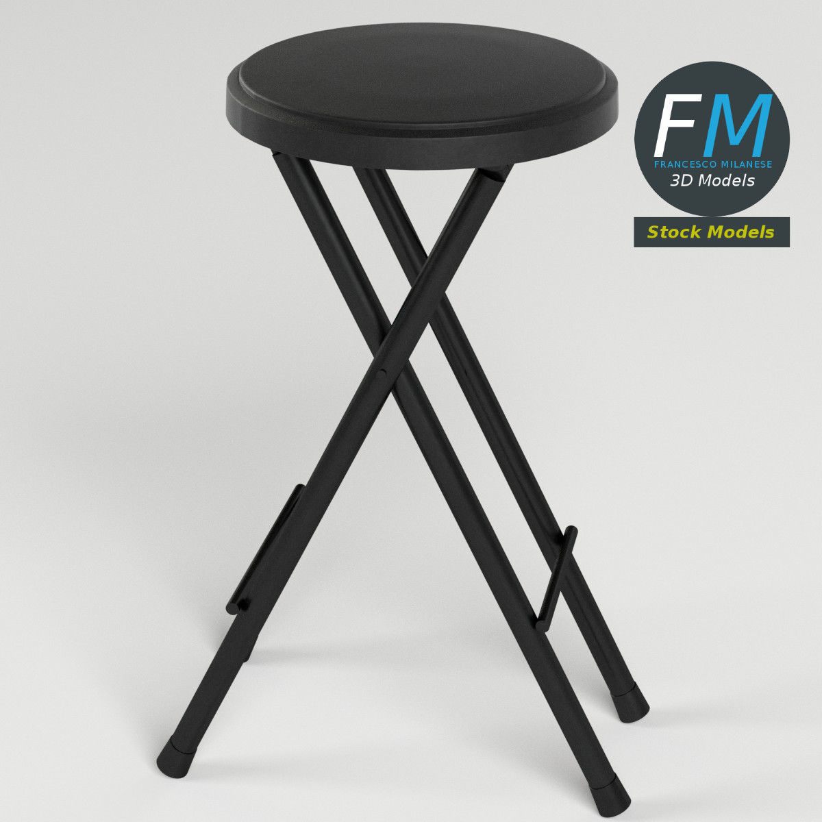 Folding stool 3 3D model_2