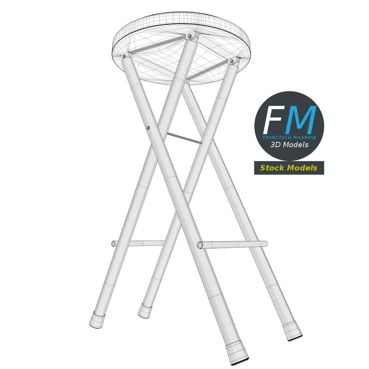Folding stool 3 3D model_8