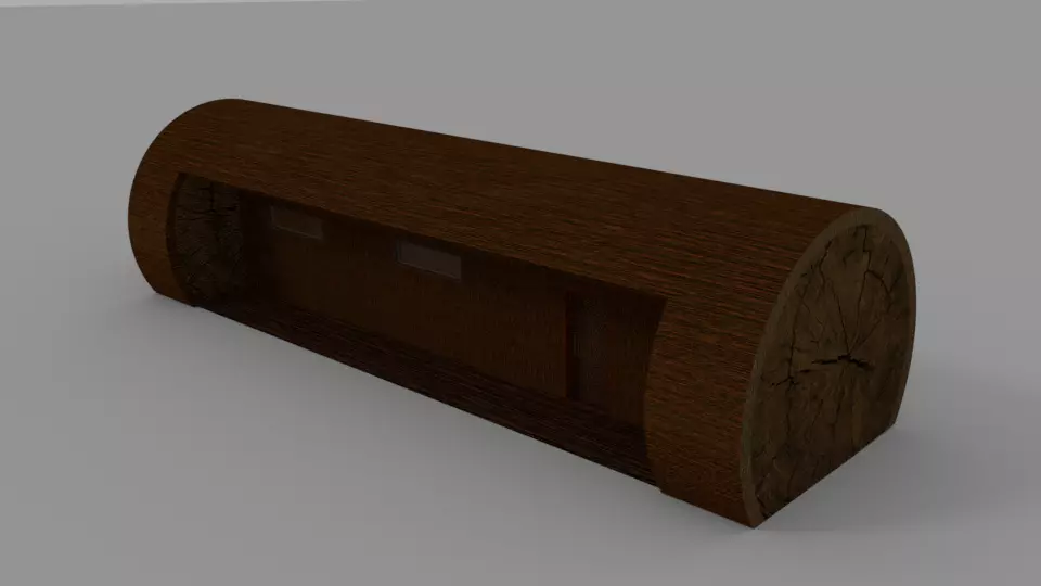Wooden Trunk House Low-poly 3D model_0