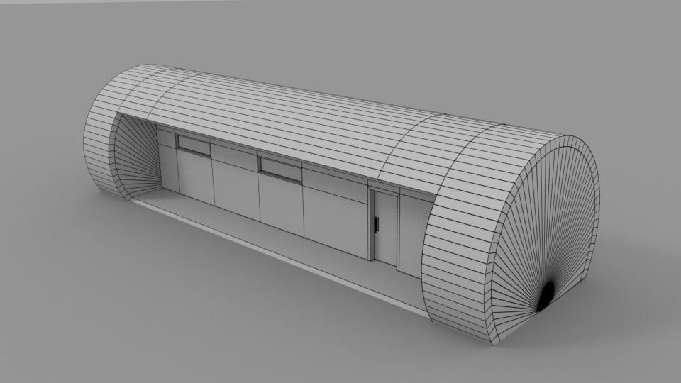 Wooden Trunk House Low-poly 3D model_9