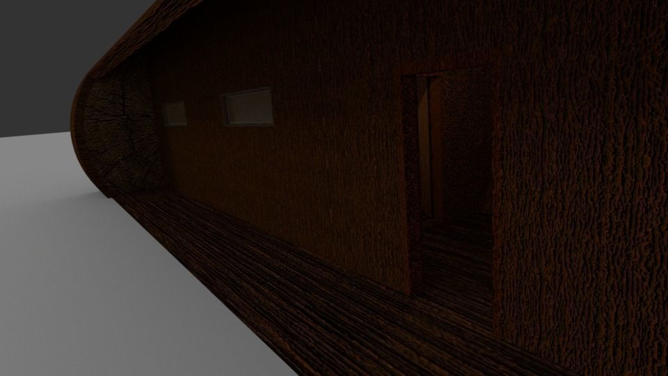 Wooden Trunk House Low-poly 3D model_8
