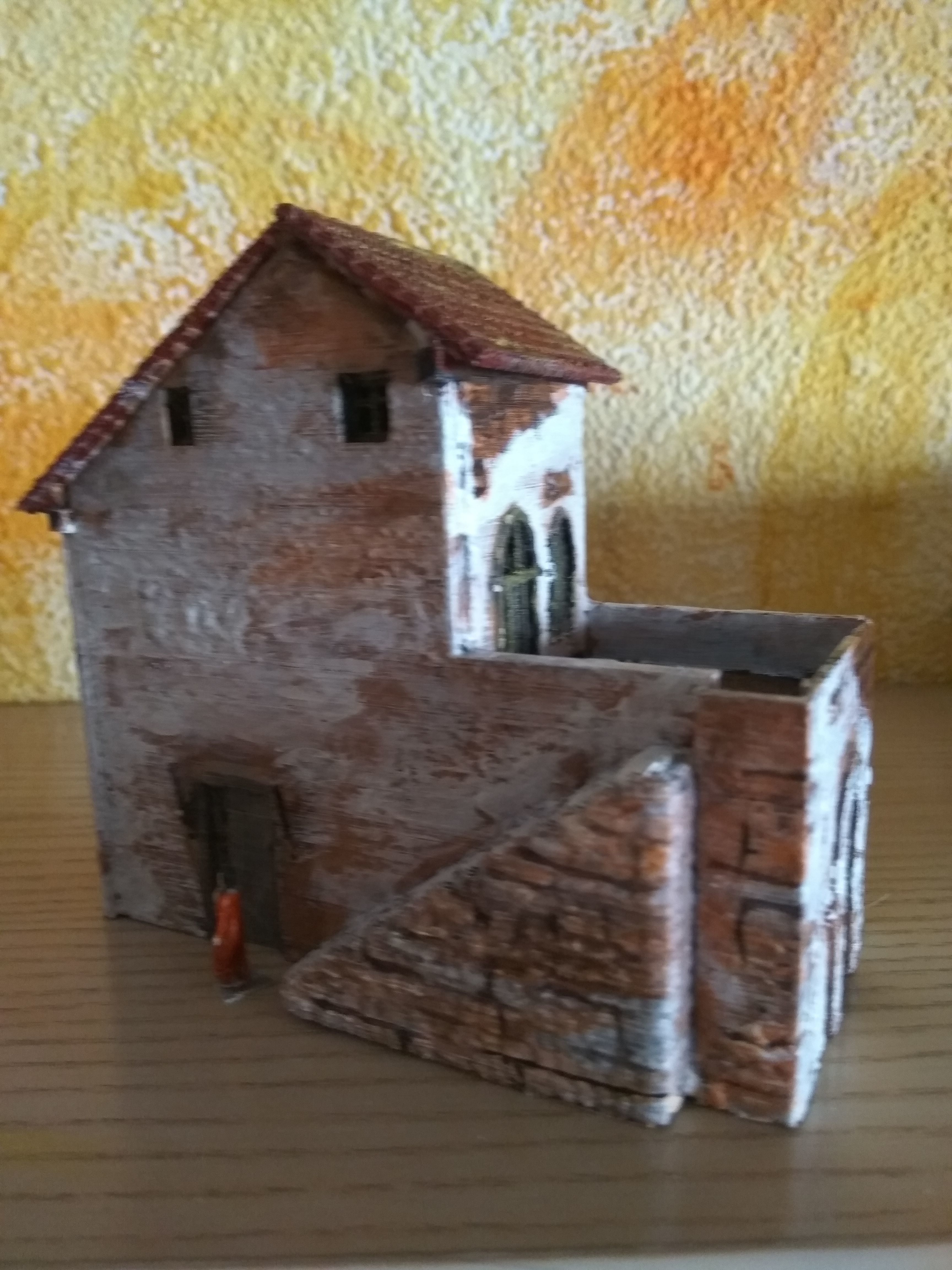 Casa rustica para dioramas 3D model_3