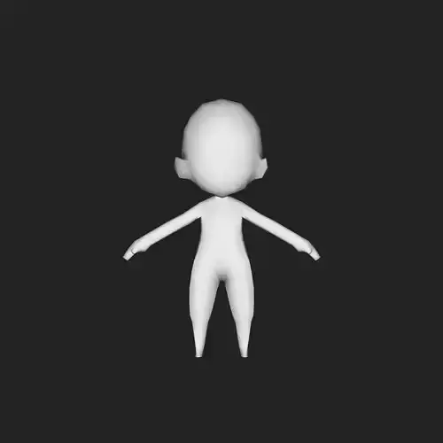 Low Poly Chibi Character Base  Low-poly 3D model