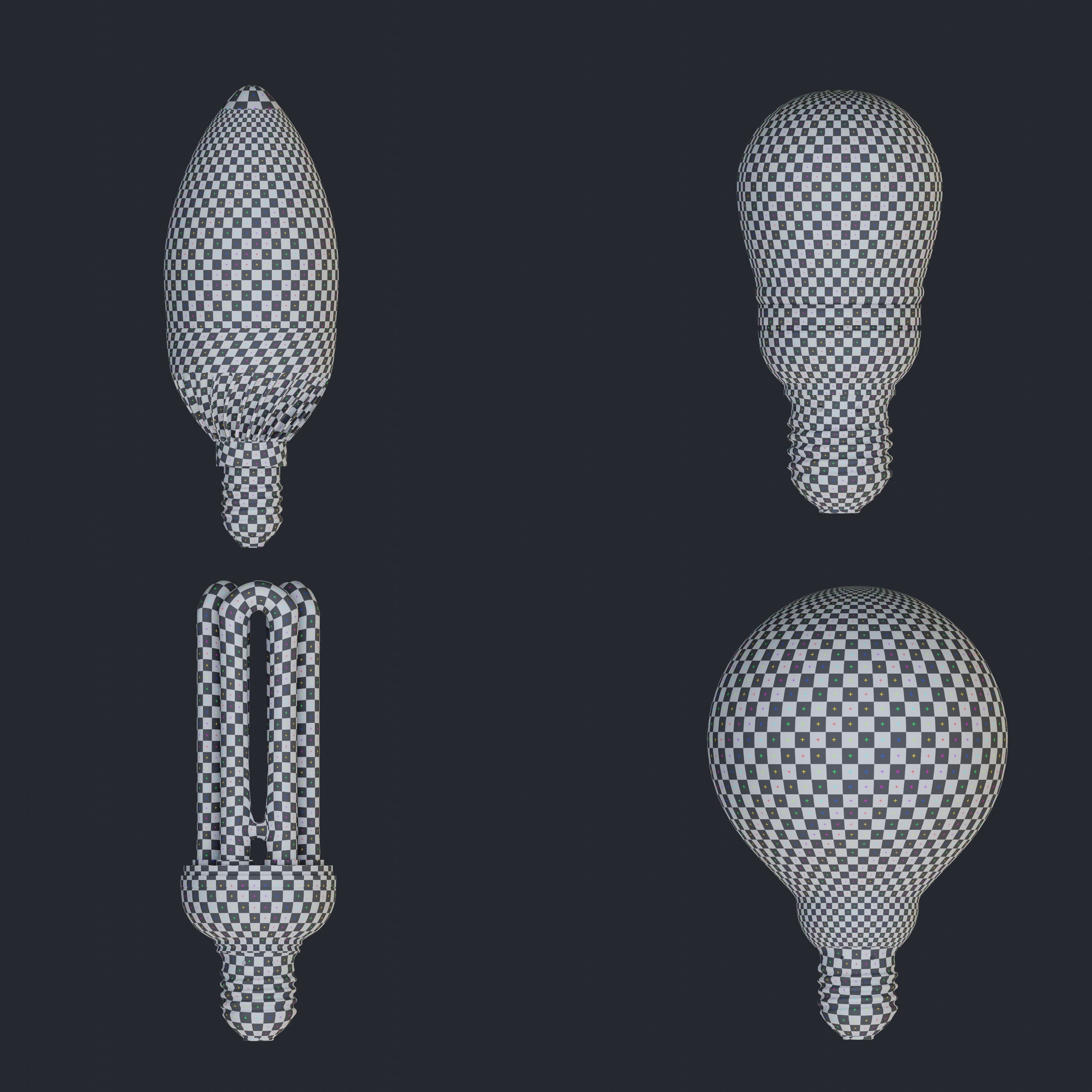 Light bulbs collection Low-poly 3D model_15