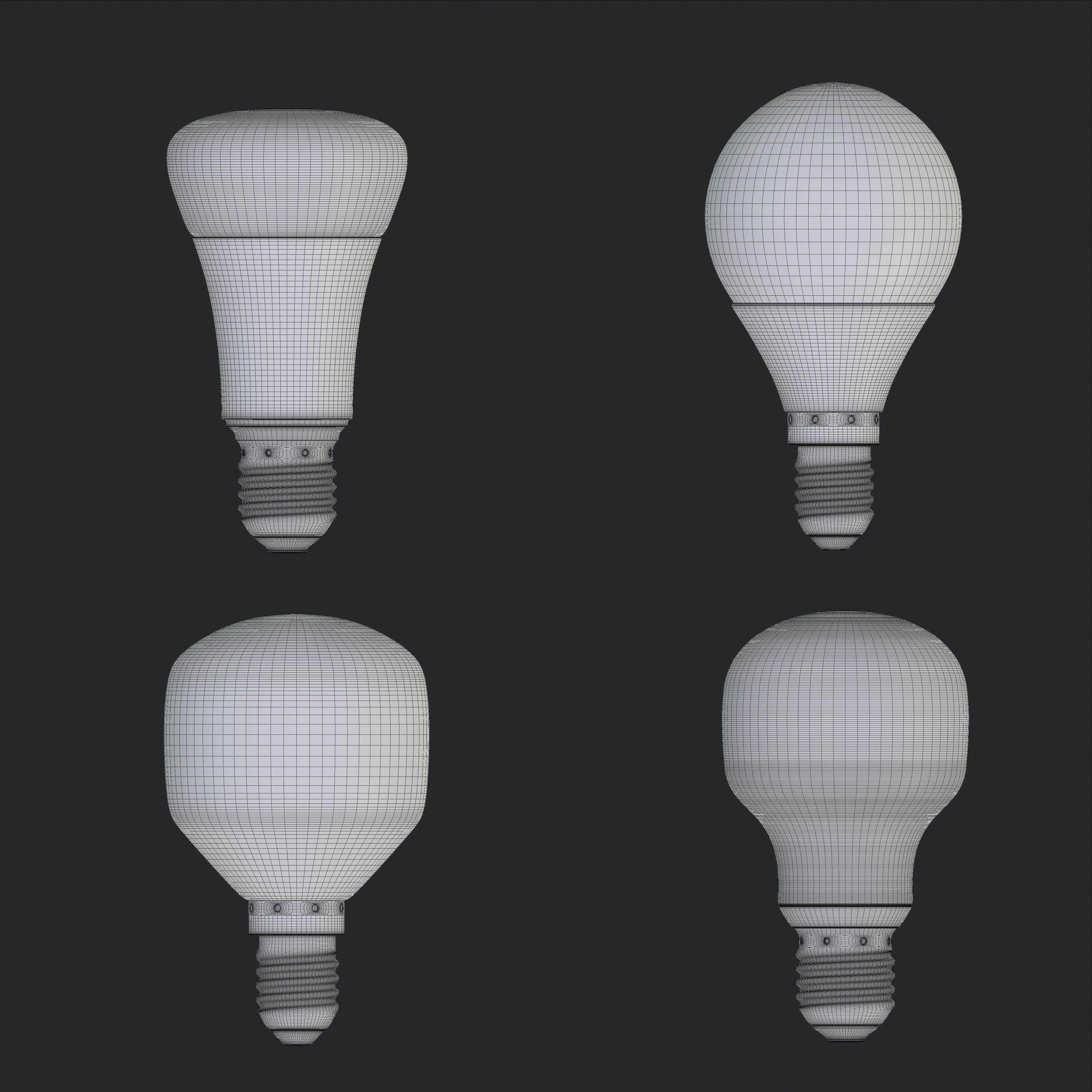 Light bulbs collection Low-poly 3D model_12