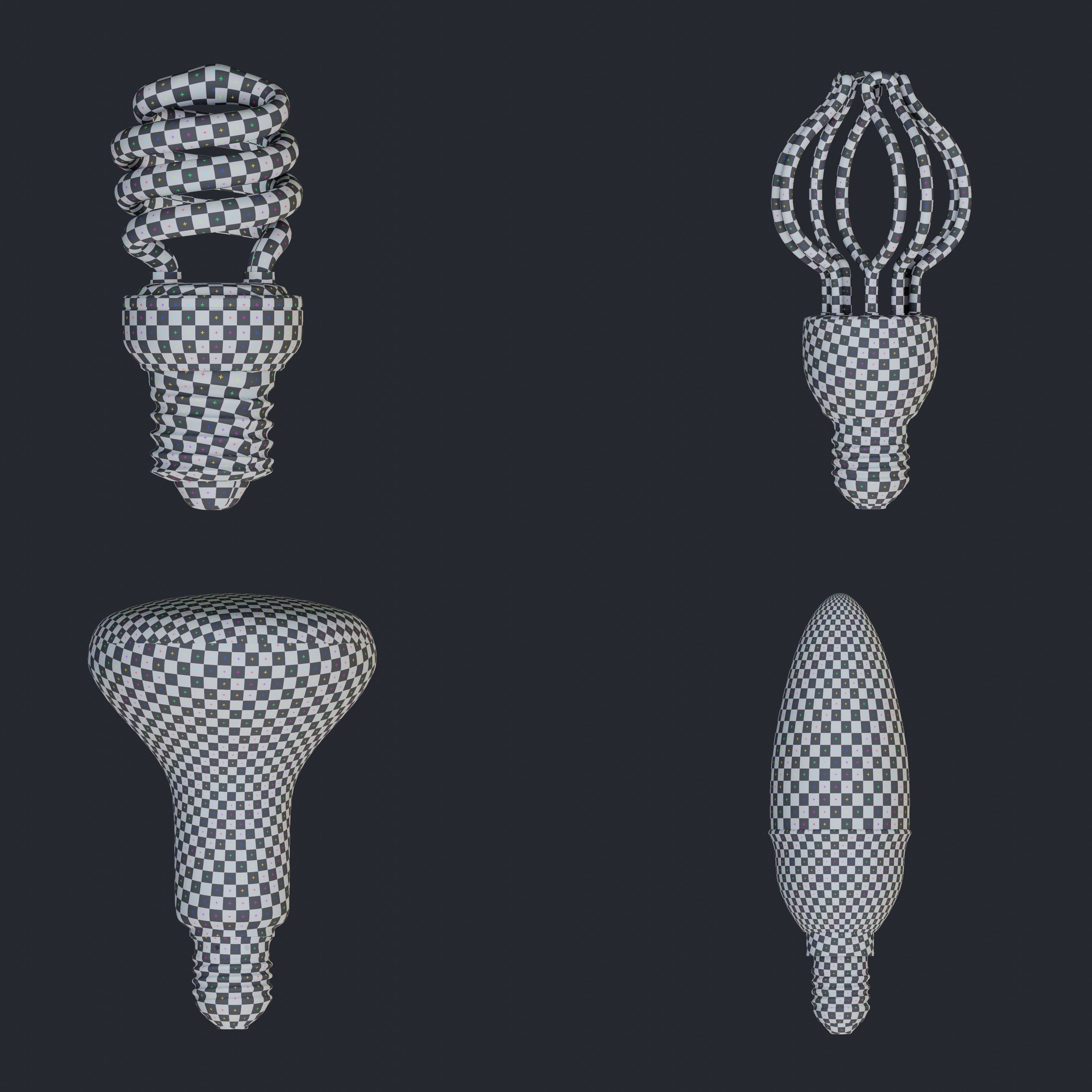 Light bulbs collection Low-poly 3D model_13
