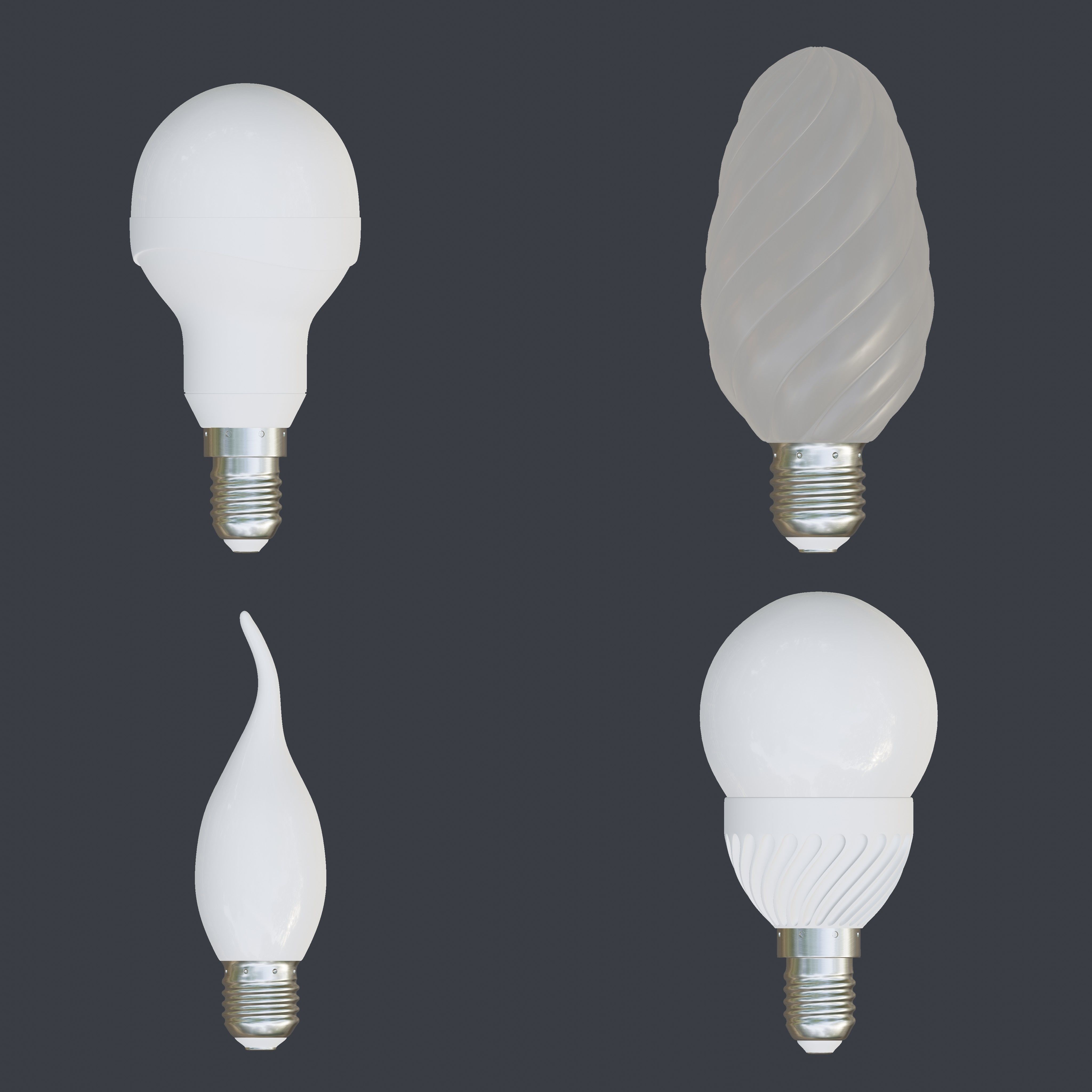 Light bulbs collection Low-poly 3D model_6