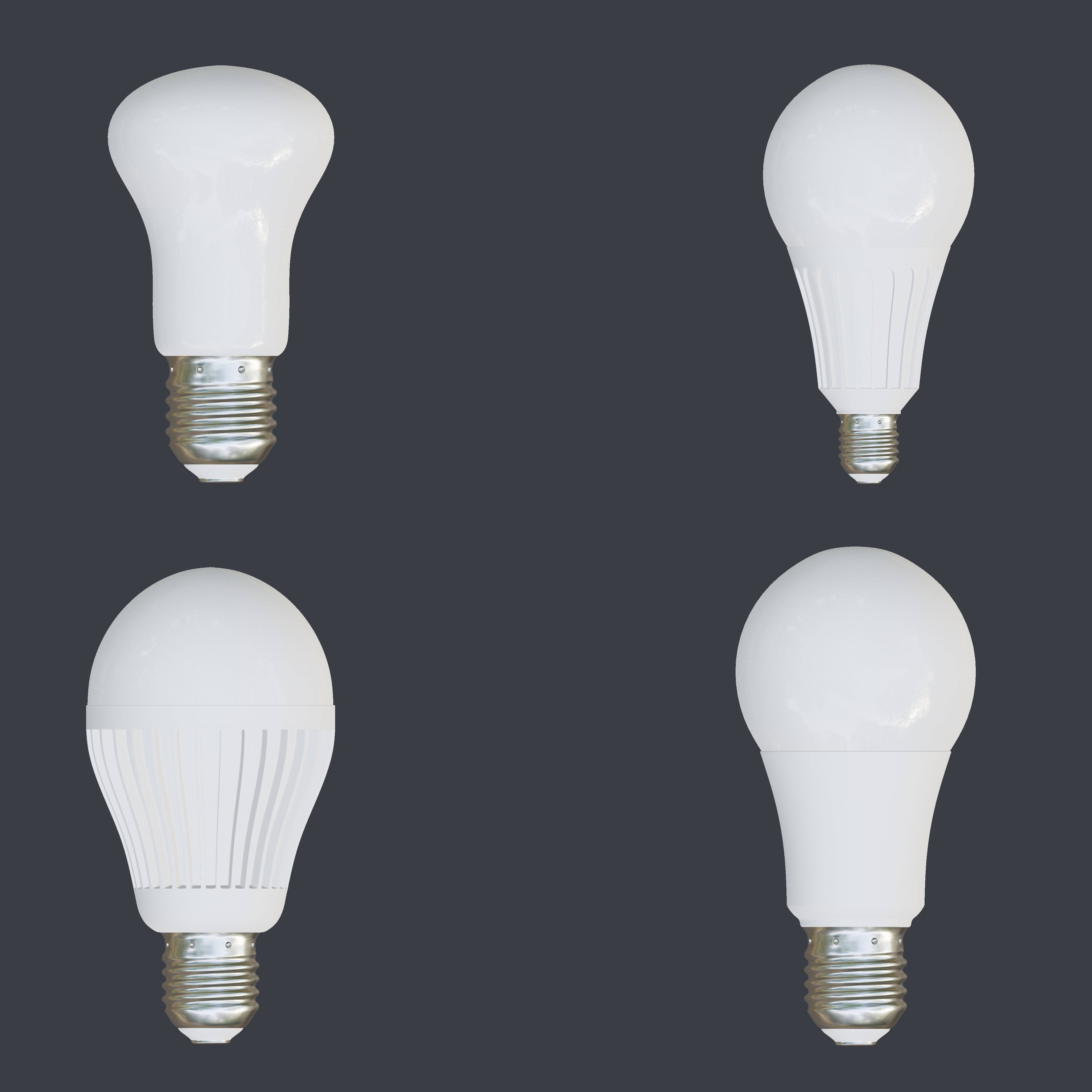 Light bulbs collection Low-poly 3D model_4
