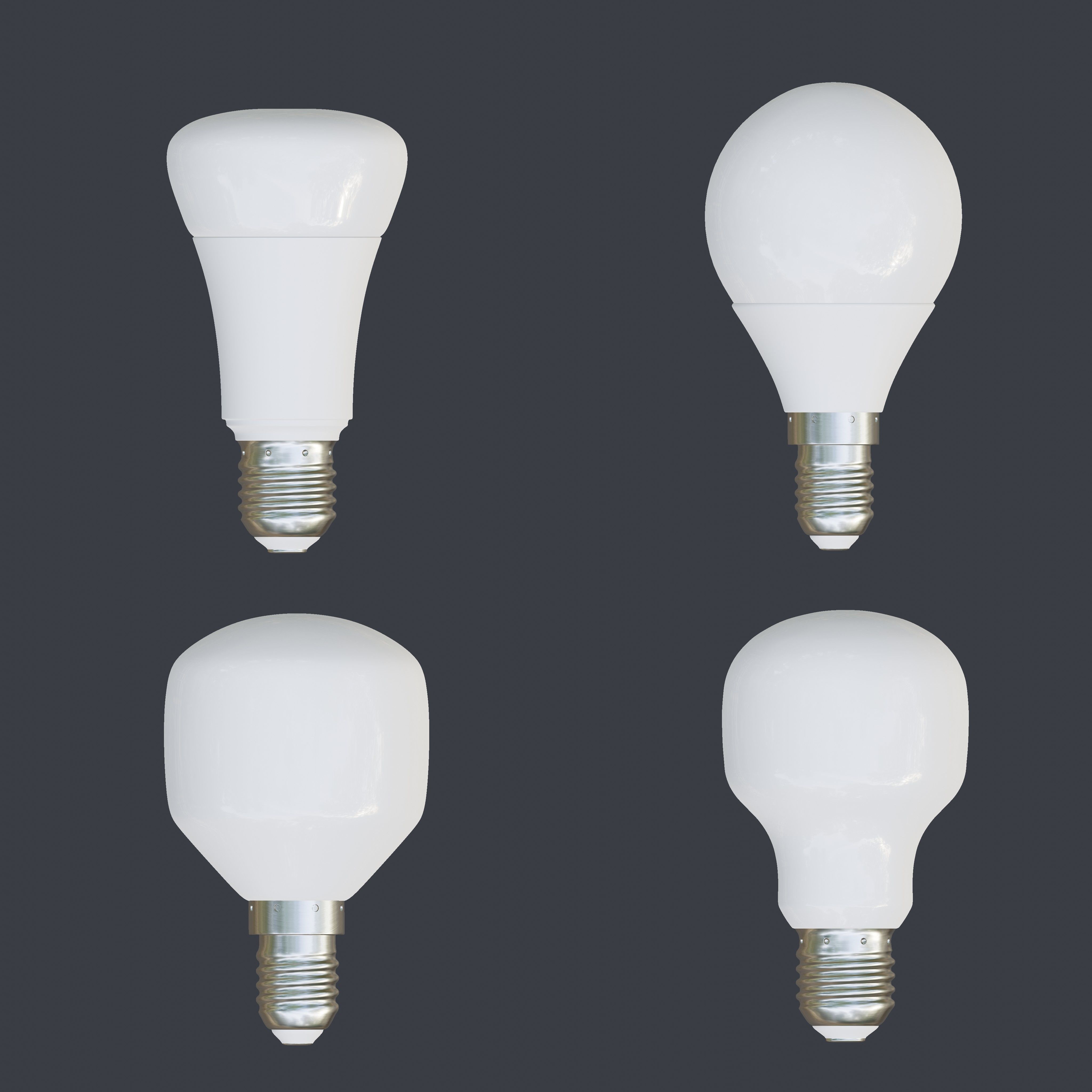 Light bulbs collection Low-poly 3D model_7