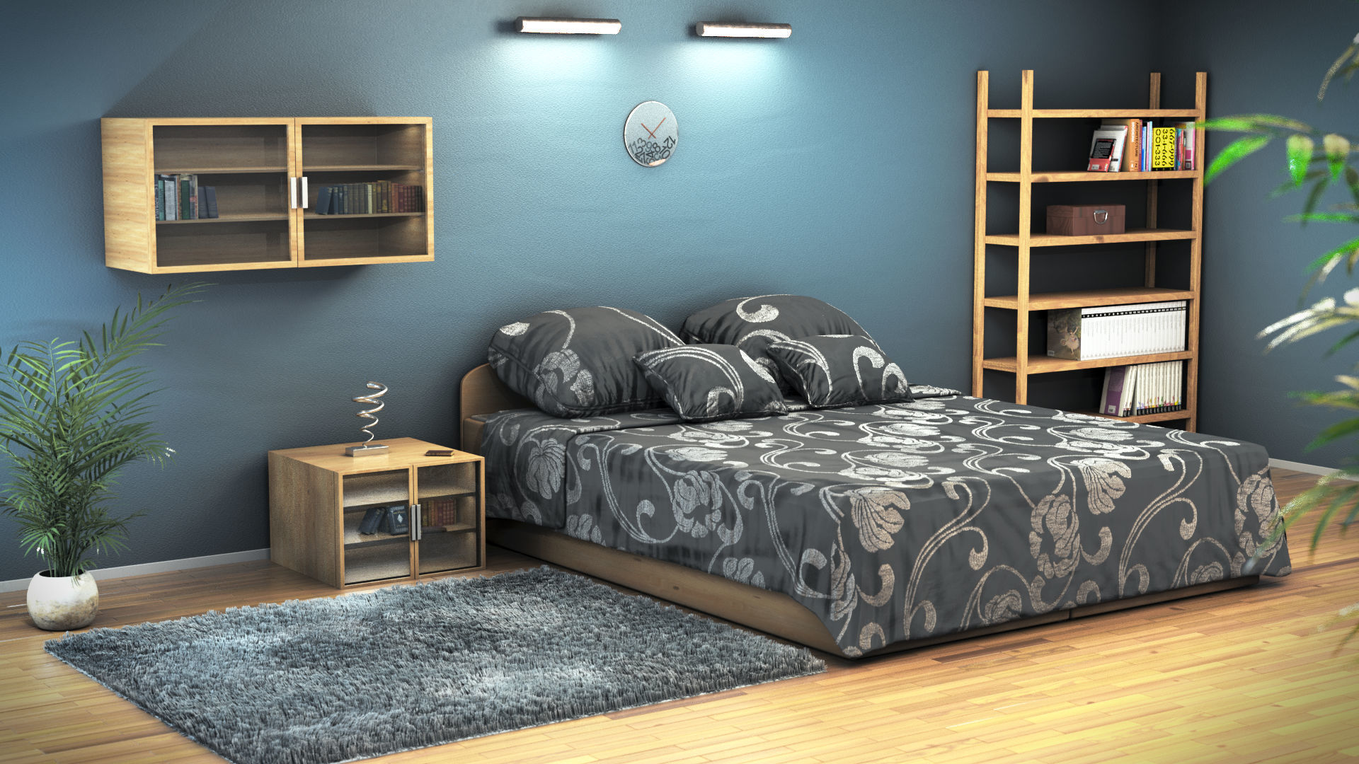 Bed model 3d with sheets and pillows 3D model_2