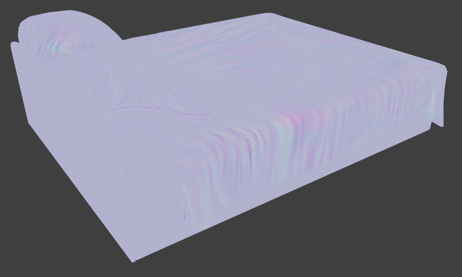 Bed model 3d with sheets and pillows 3D model_9