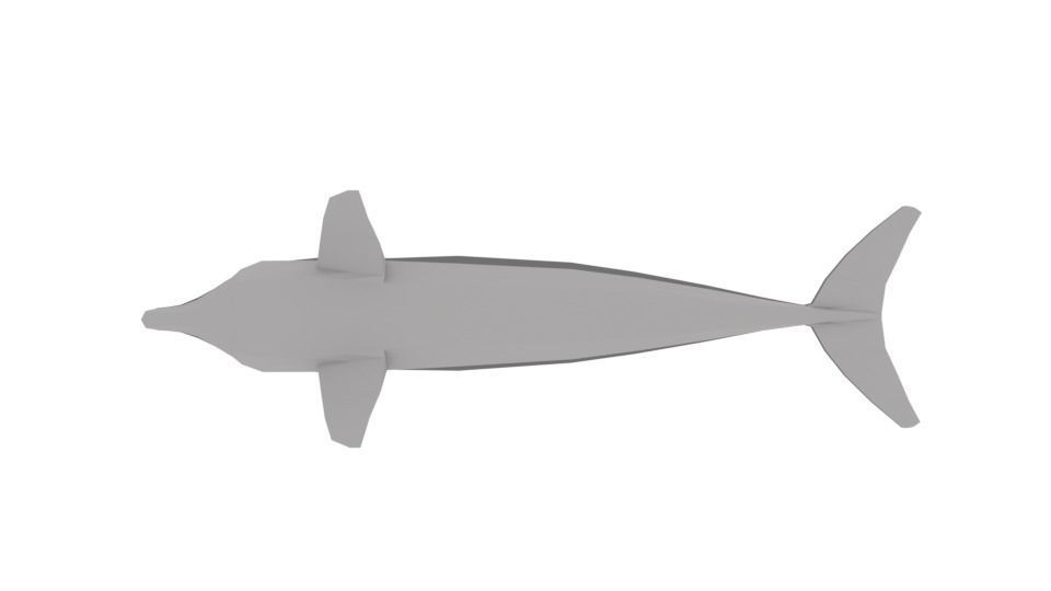 Low Poly Cartoon Dolphin Low-poly 3D model_9