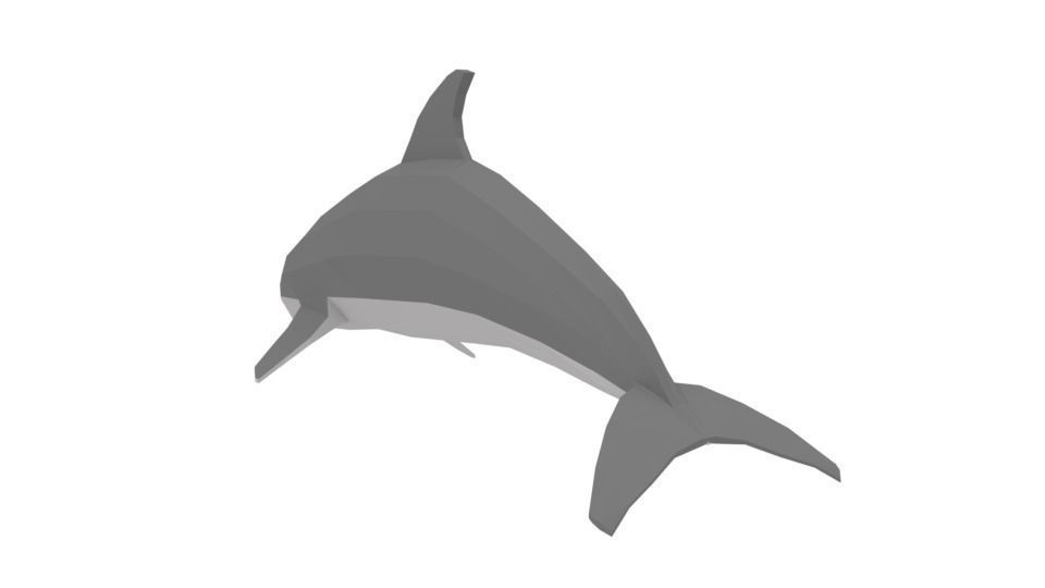 Low Poly Cartoon Dolphin Low-poly 3D model_7