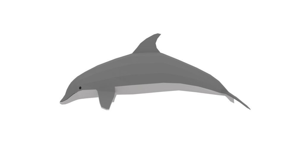 Low Poly Cartoon Dolphin Low-poly 3D model_1