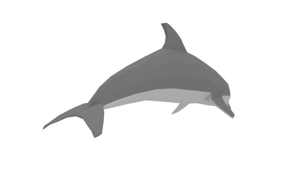 Low Poly Cartoon Dolphin Low-poly 3D model_5