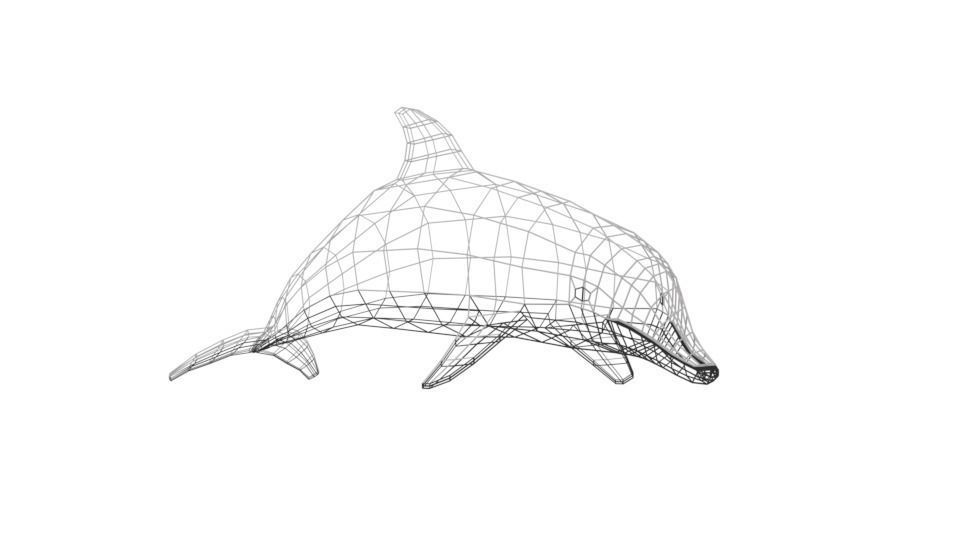Low Poly Cartoon Dolphin Low-poly 3D model_14