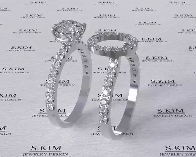 2 Engagement rings in 1 3D print model