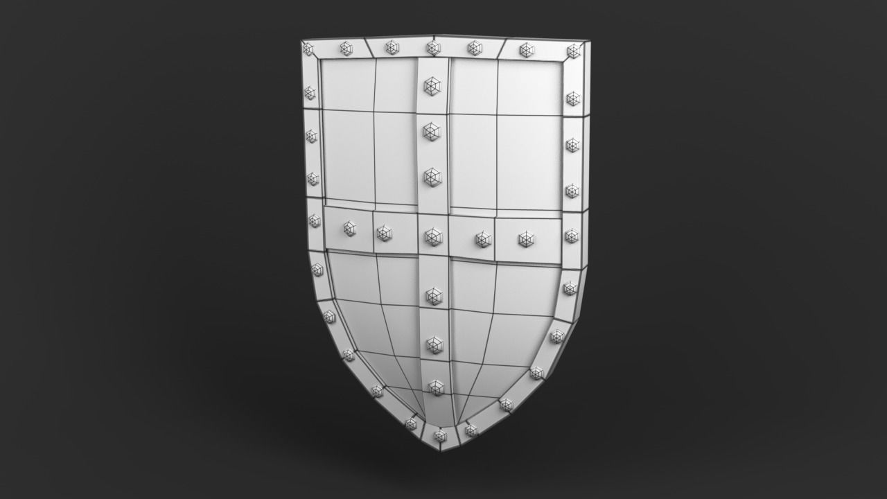 Shield pack  Low-poly 3D model_7
