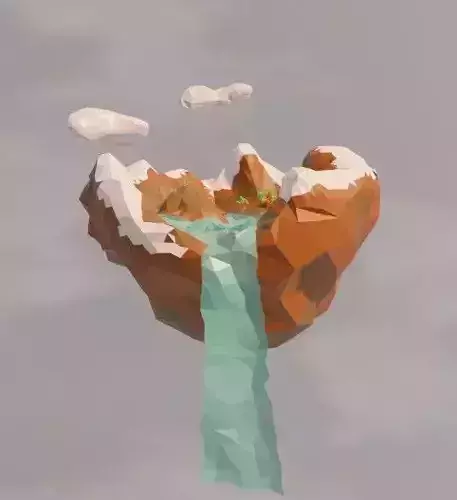 Flying island kinda low poly