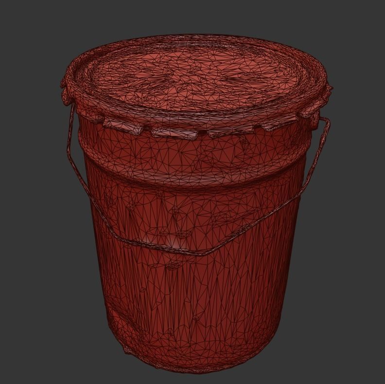 Old Buckets Low-poly 3D model_11