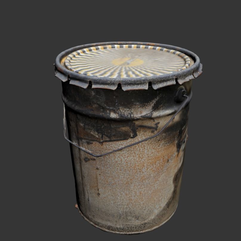 Old Buckets Low-poly 3D model_7