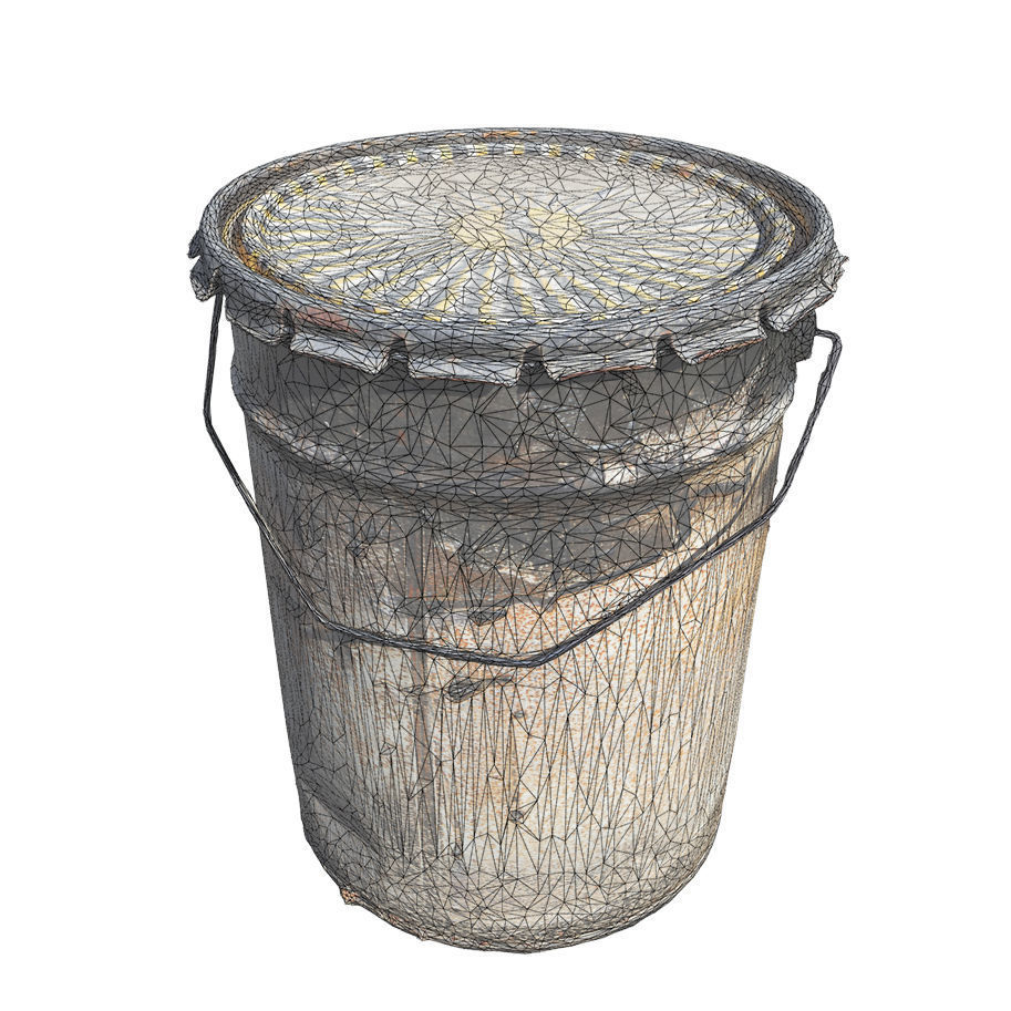 Old Buckets Low-poly 3D model_5