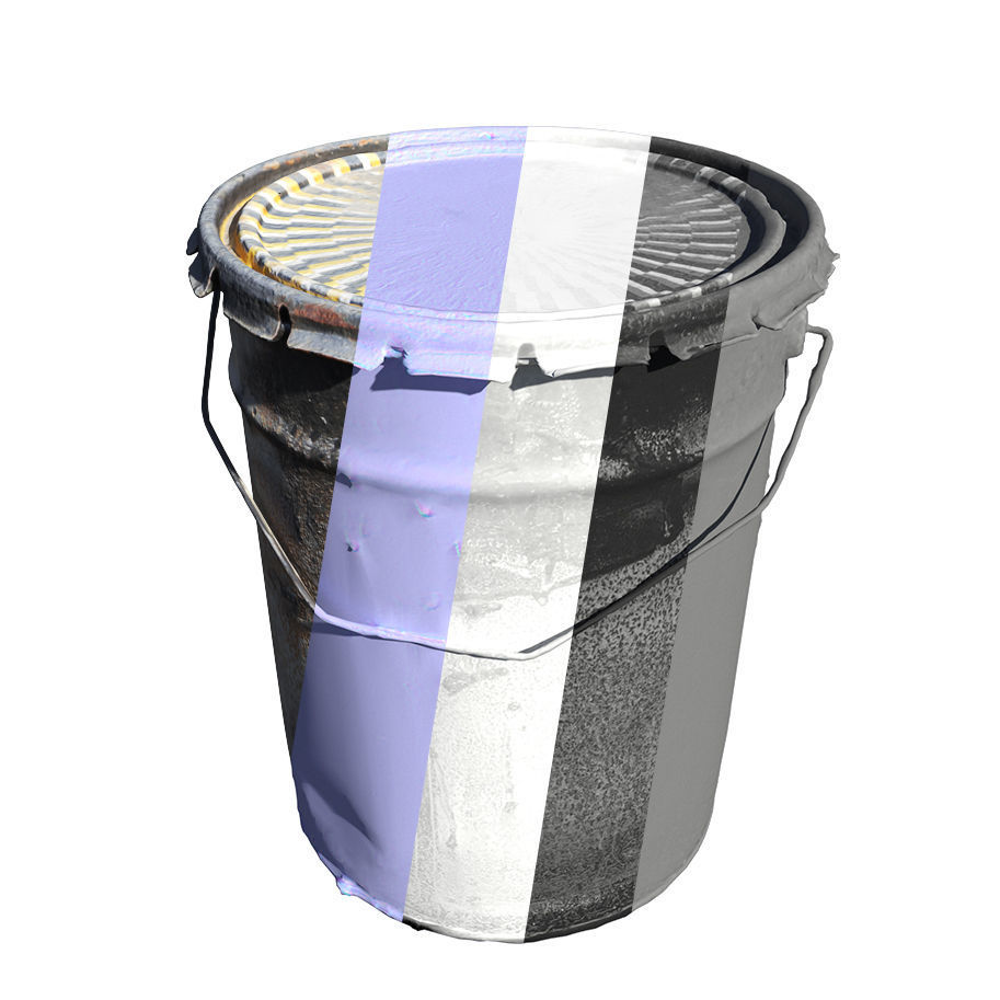 Old Buckets Low-poly 3D model_12