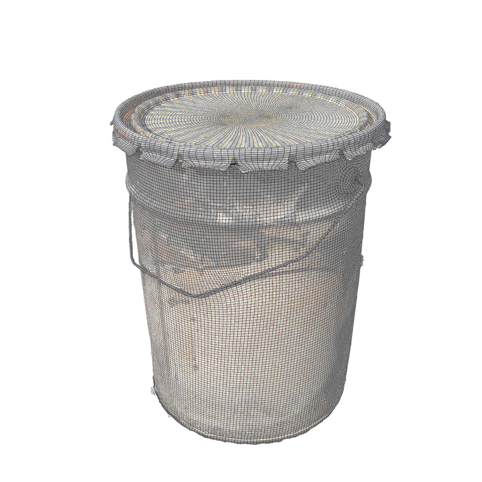 Old Buckets Low-poly 3D model_6