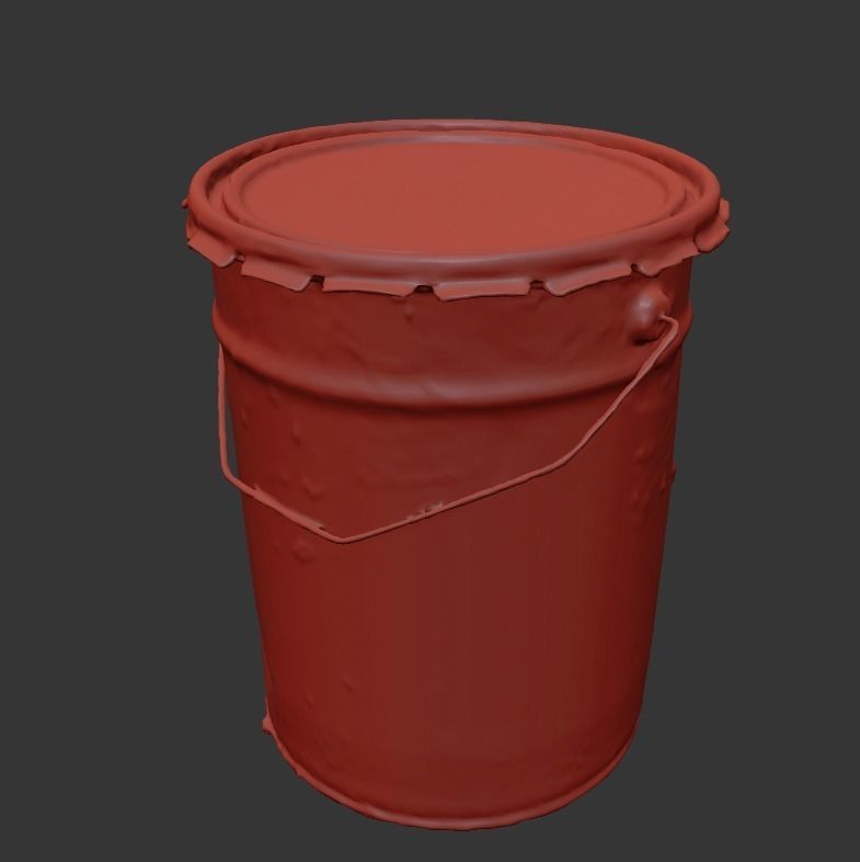Old Buckets Low-poly 3D model_8