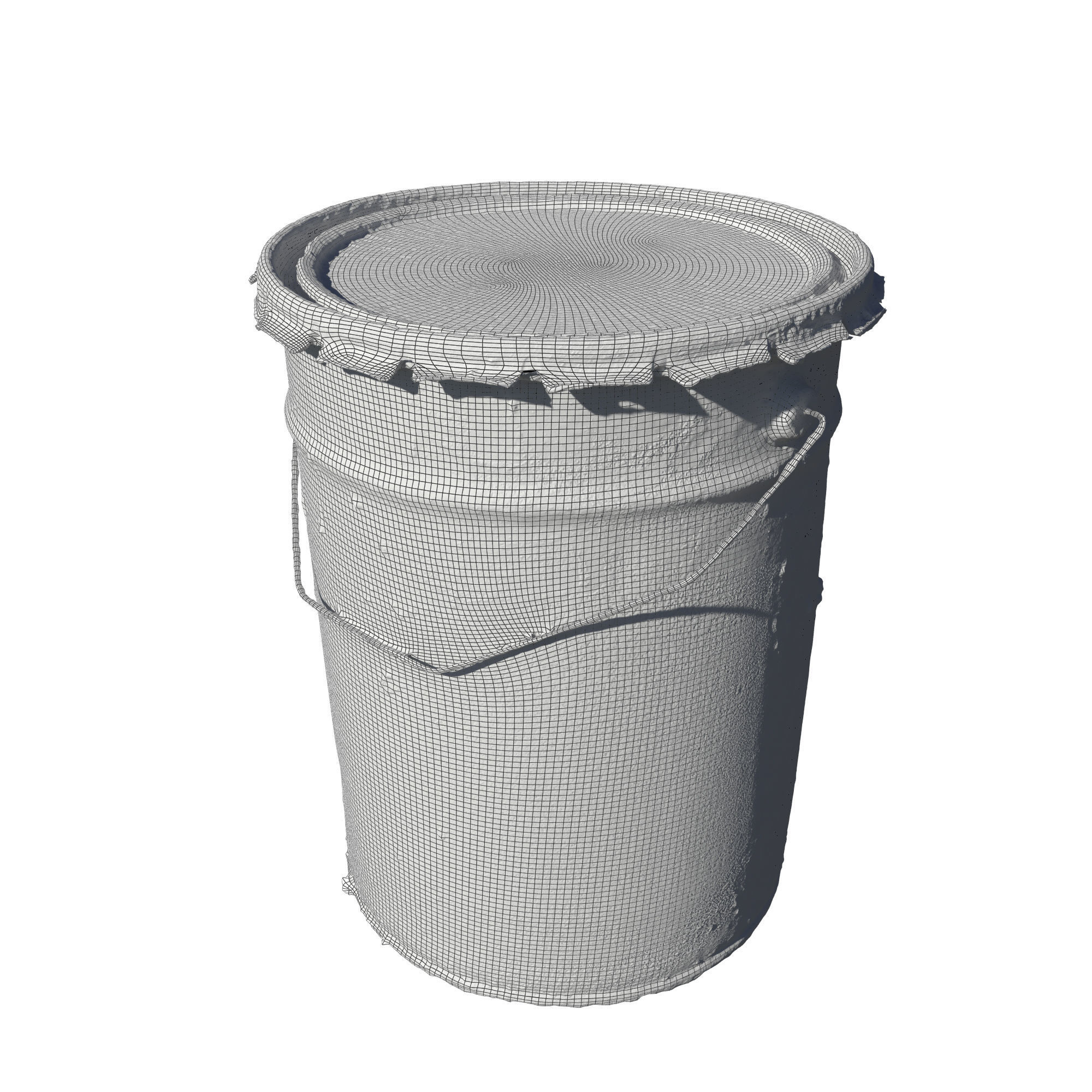 Old Buckets Low-poly 3D model_4