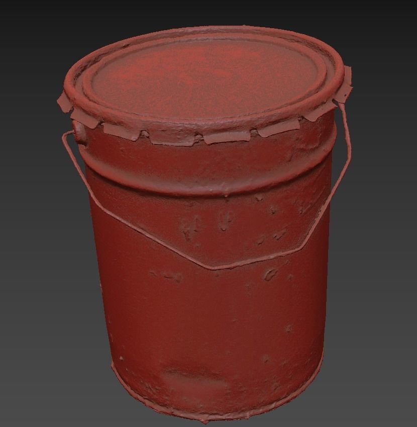 Old Buckets Low-poly 3D model_14