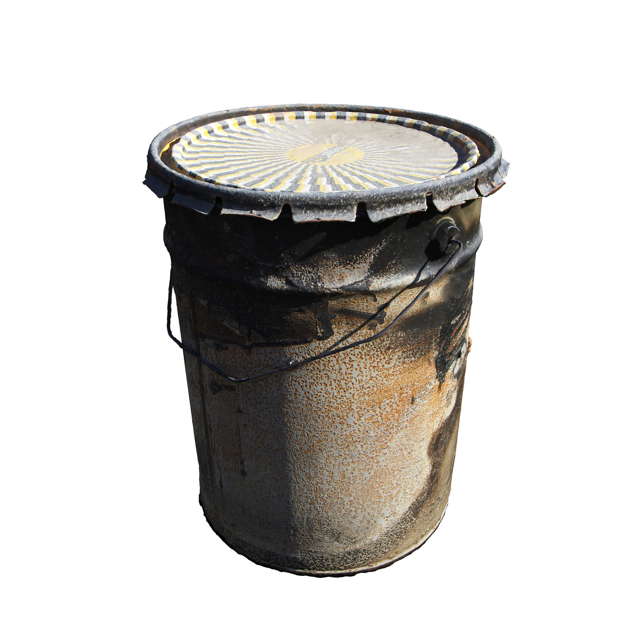 Old Buckets Low-poly 3D model_3