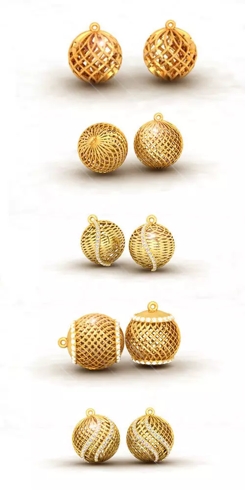 Ball Earrings 3D print model_0