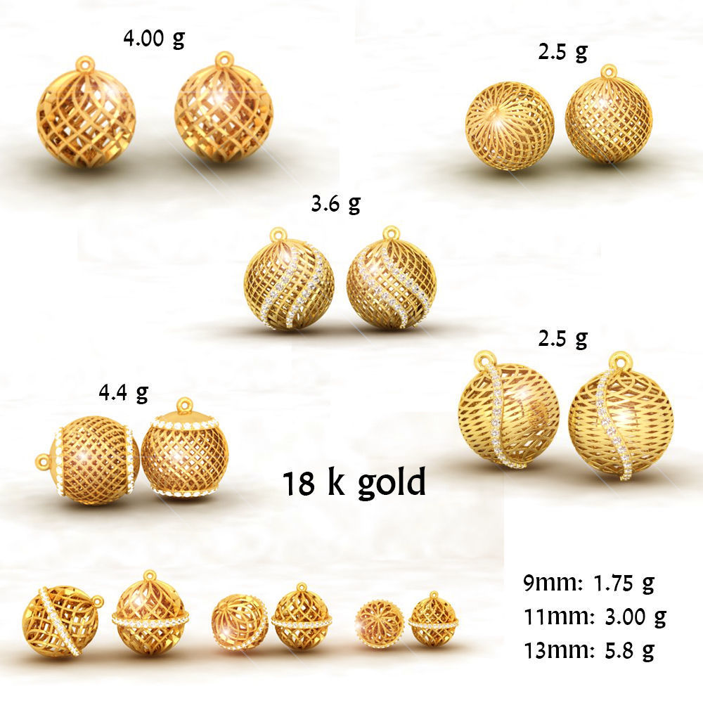 Ball Earrings 3D print model_4