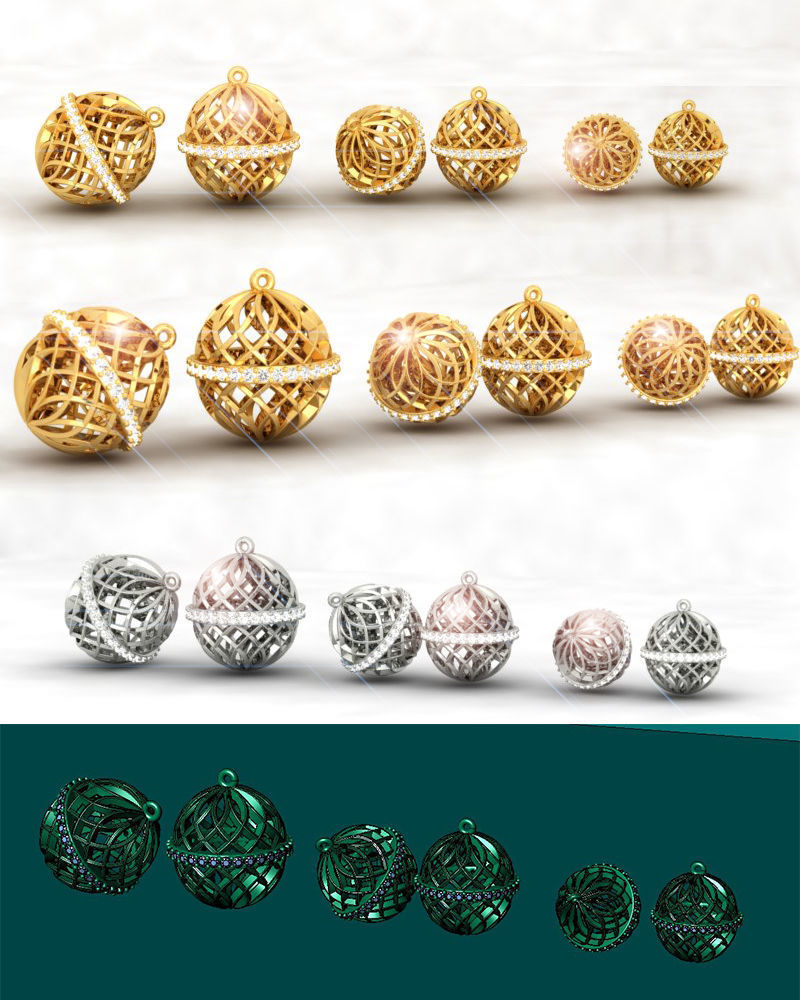 Ball Earrings 3D print model_3